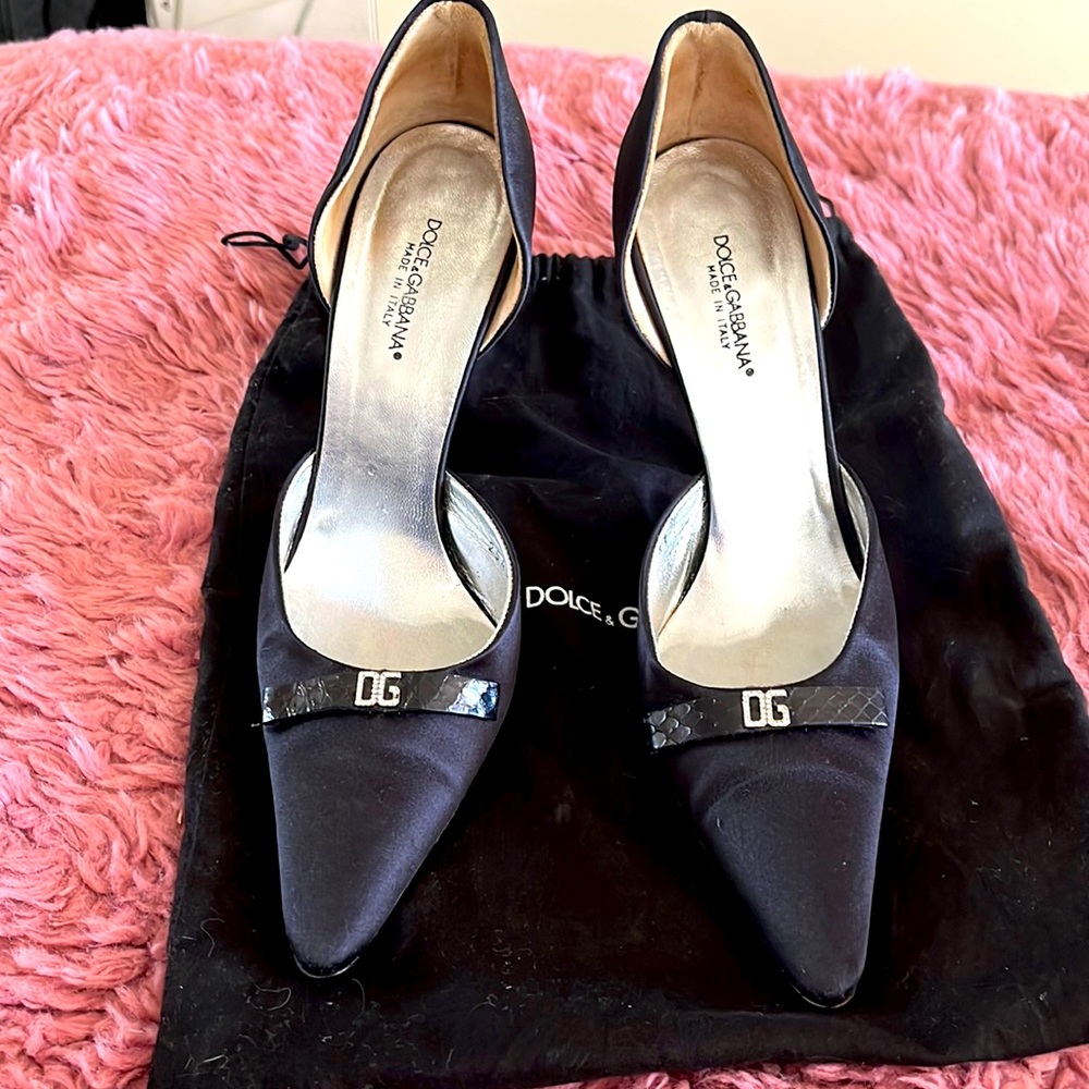 Dolce & Gabbana vintage satin croc pumps